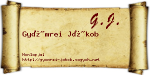 Gyömrei Jákob névjegykártya